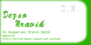 dezso mravik business card