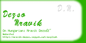 dezso mravik business card